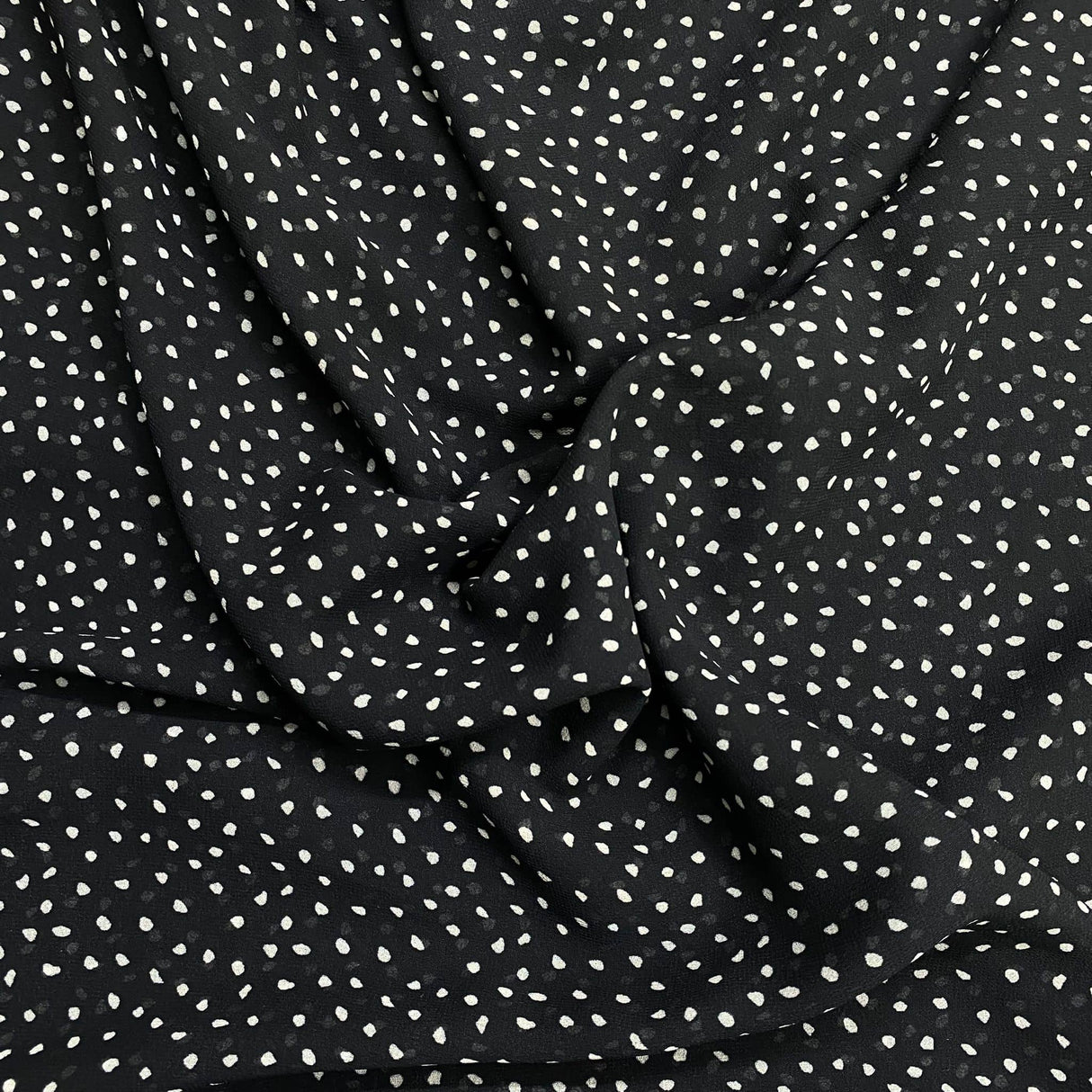 Pound A Metre 3 Metres Luxury Printed Chiffon- 55" Wide- (Polka)