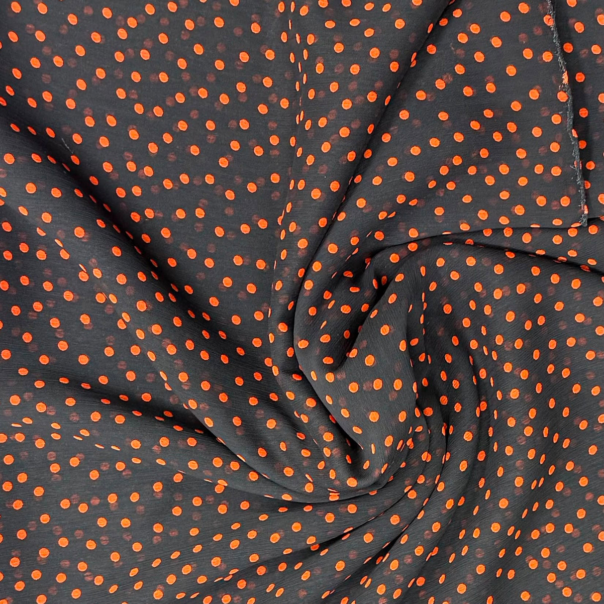 Pound A Metre 3 Metres Luxury Printed Chiffon- 55" Wide- (Polka)