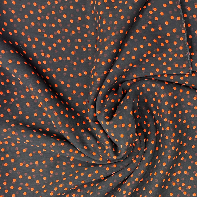 Pound A Metre 3 Metres Luxury Printed Chiffon- 55" Wide- (Polka)