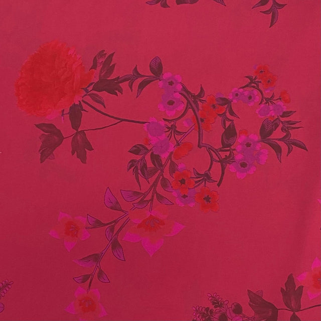 Pound A Metre 3 Metres Luxury Printed Chiffon- 55" Wide - (Raspberry)