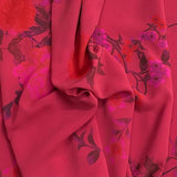 Pound A Metre 3 Metres Luxury Printed Chiffon- 55" Wide - (Raspberry)