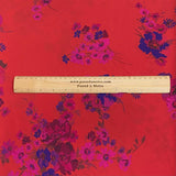 Pound A Metre 3 Metres Luxury Printed Chiffon- 55" Wide - (Red Floral)