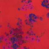 Pound A Metre 3 Metres Luxury Printed Chiffon- 55" Wide - (Red Floral)