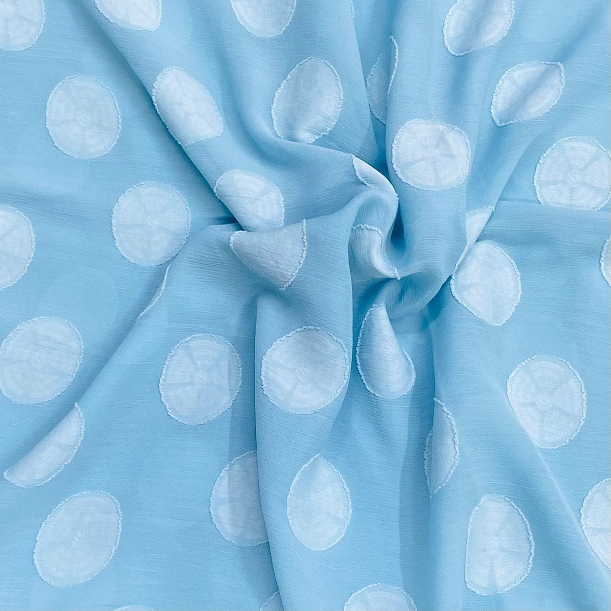 Pound A Metre 3 Metres Luxury Printed Chiffon- 55" Wide- (Sky Circle)