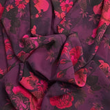 Pound A Metre 3 Metres Luxury Printed Chiffon- 55" Wide - (Wine)