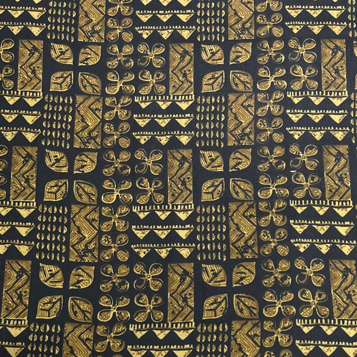 Pound A Metre 3 Metres Luxury Printed Cotton – 36" Wide- (Black & Gold)