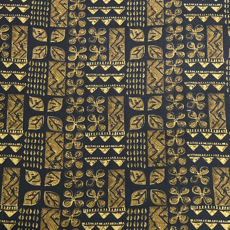 Pound A Metre 3 Metres Luxury Printed Cotton – 36" Wide- (Black & Gold)