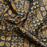 Pound A Metre 3 Metres Luxury Printed Cotton – 36" Wide- (Black & Gold)