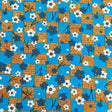 Pound A Metre 3 Metres Luxury Printed Cotton – 36" Wide- (Blue & Brown Flower)