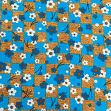 Pound A Metre 3 Metres Luxury Printed Cotton – 36" Wide- (Blue & Brown Flower)