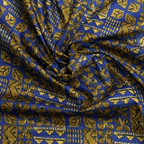 Pound A Metre 3 Metres Luxury Printed Cotton – 36" Wide- (Blue & Gold)