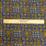 Pound A Metre 3 Metres Luxury Printed Cotton – 36" Wide- (Blue & Gold)