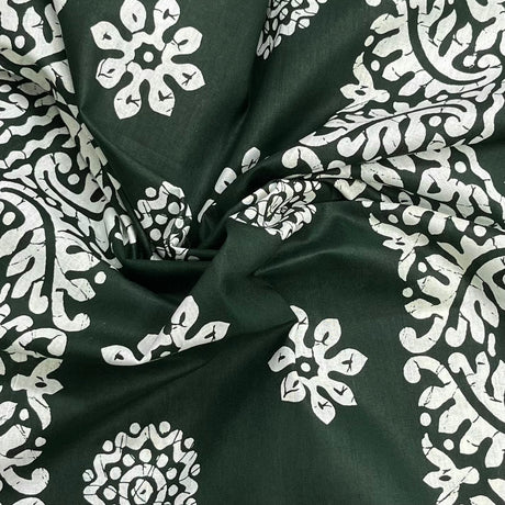 Pound A Metre 3 Metres Luxury Printed Cotton – 36" Wide- (Dark Green)