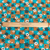 Pound A Metre 3 Metres Luxury Printed Cotton – 36" Wide- (Green & Brown Flower)