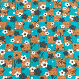 Pound A Metre 3 Metres Luxury Printed Cotton – 36" Wide- (Green & Brown Flower)