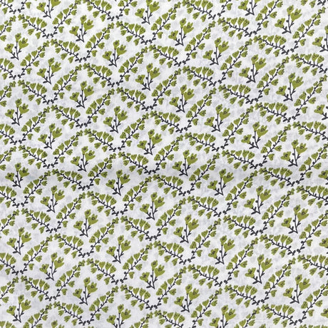 Pound A Metre 3 Metres Luxury Printed Cotton – 36" Wide- (Green & White)
