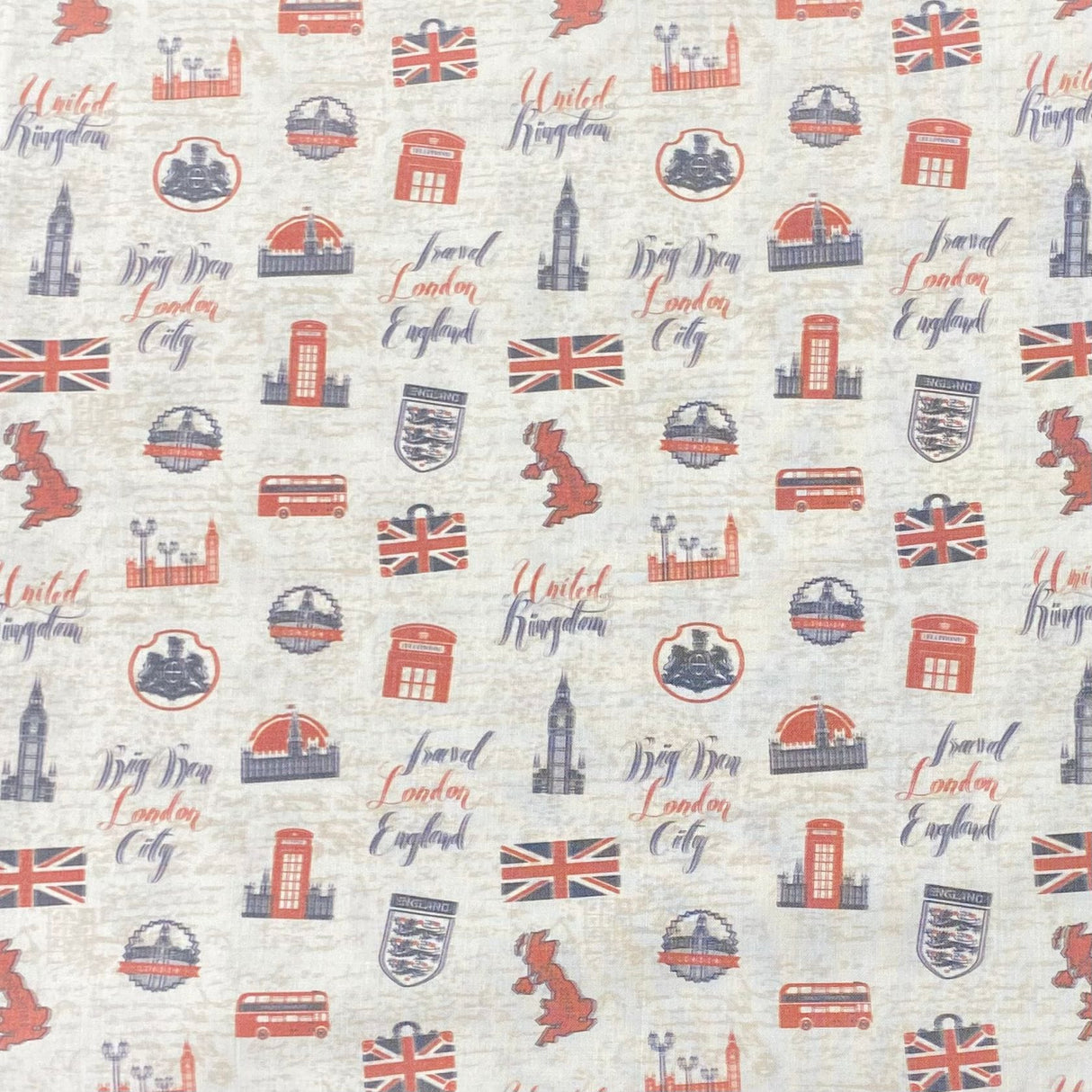 Pound A Metre 3 Metres Luxury Printed Cotton – 36" Wide- (London) (EOL)