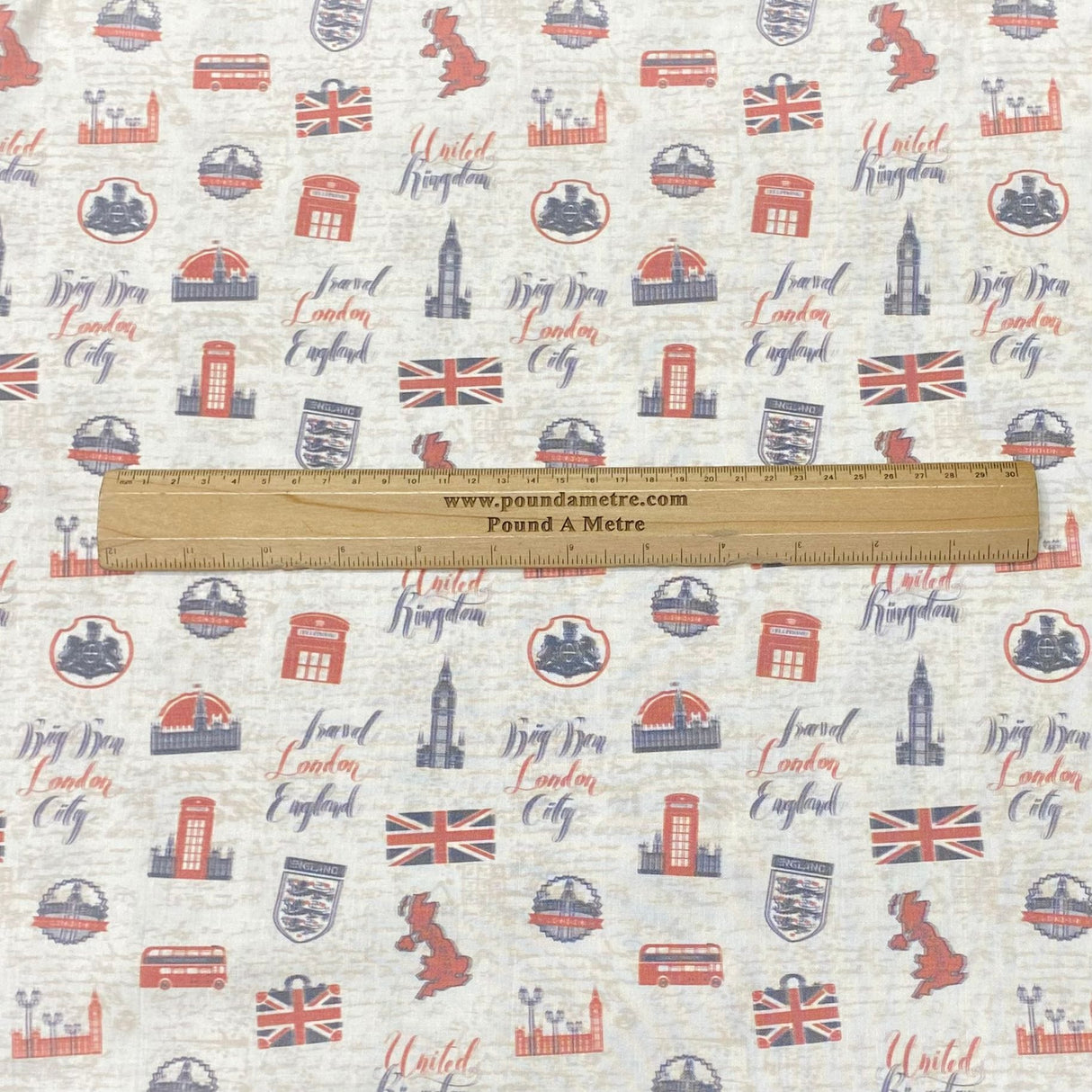 Pound A Metre 3 Metres Luxury Printed Cotton – 36" Wide- (London) (EOL)