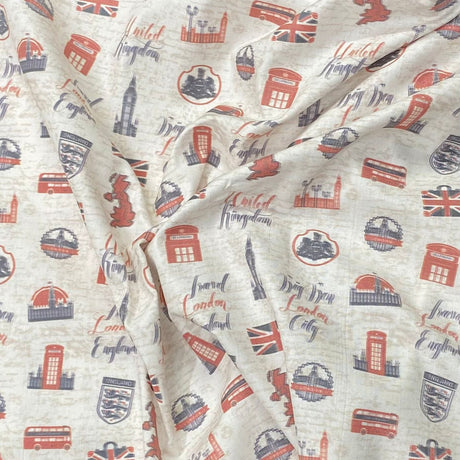 Pound A Metre 3 Metres Luxury Printed Cotton – 36" Wide- (London) (EOL)