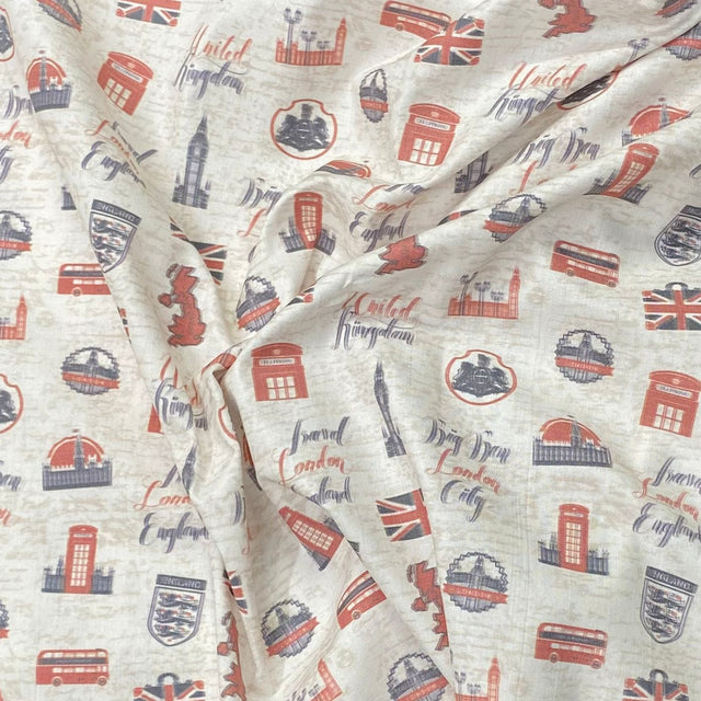 Pound A Metre 3 Metres Luxury Printed Cotton – 36" Wide- (London) (EOL)