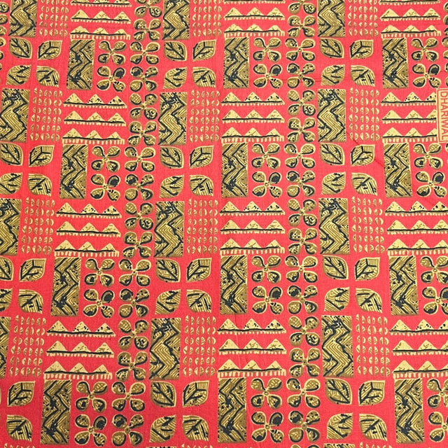 Pound A Metre 3 Metres Luxury Printed Cotton – 36" Wide- (Orange & Gold)