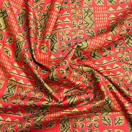 Pound A Metre 3 Metres Luxury Printed Cotton – 36" Wide- (Orange & Gold)