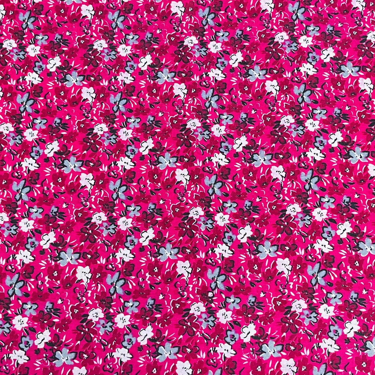 Pound A Metre 3 Metres Luxury Printed Cotton – 36" Wide- (Pink Flowers)