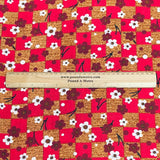 Pound A Metre 3 Metres Luxury Printed Cotton – 36" Wide- (Red & Brown Flower)