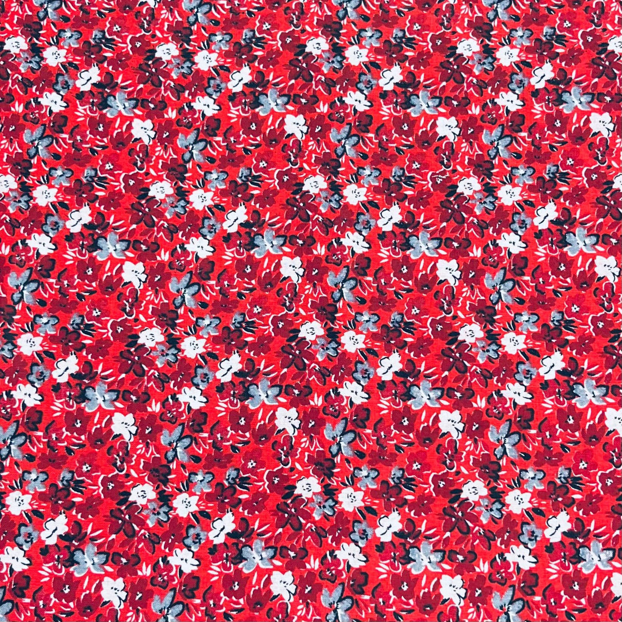 Pound A Metre 3 Metres Luxury Printed Cotton – 36" Wide- (Red Small Flower)