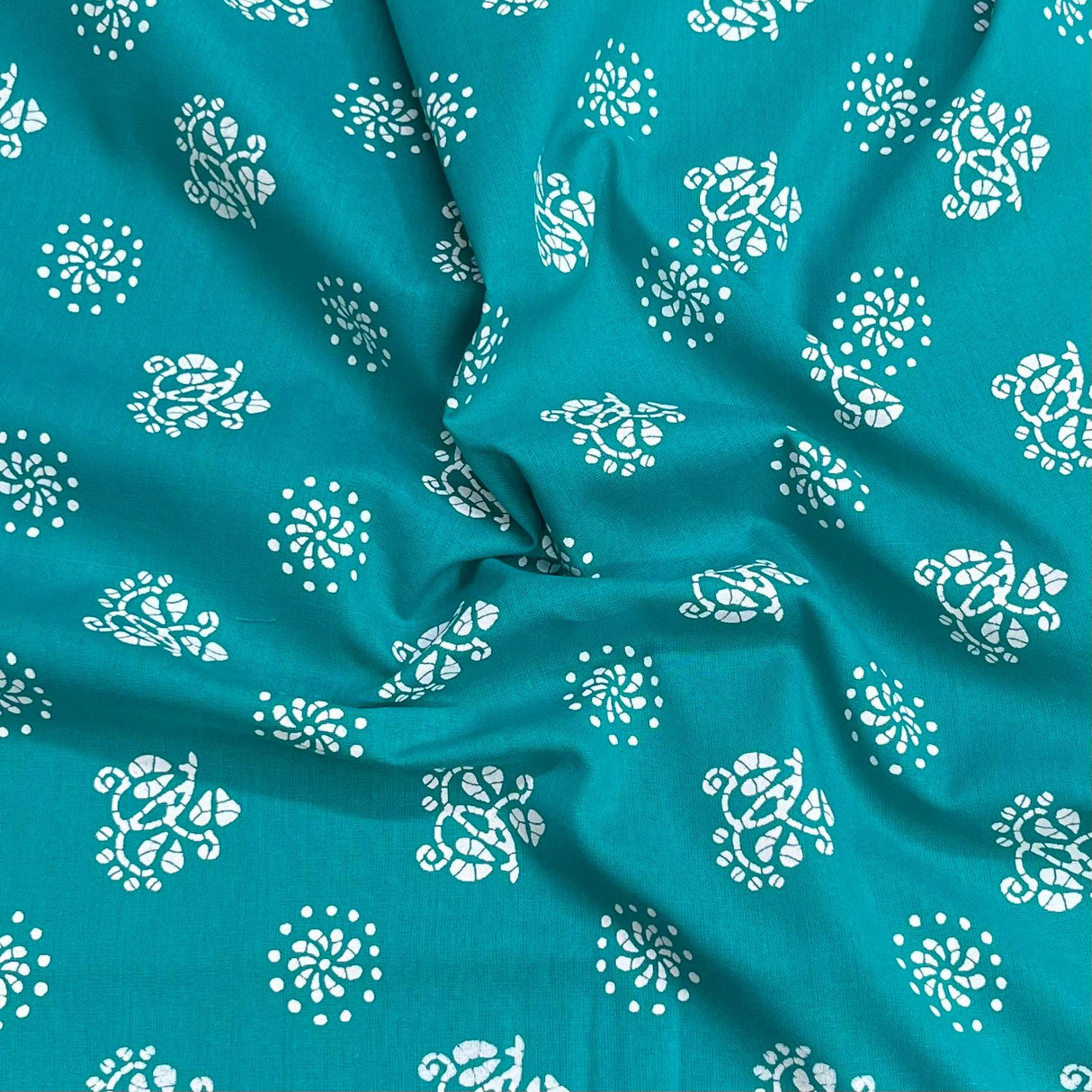 Pound A Metre 3 Metres Luxury Printed Cotton – 42" Wide- (Aqua)