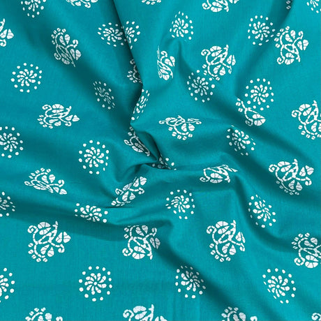 Pound A Metre 3 Metres Luxury Printed Cotton – 42" Wide- (Aqua)