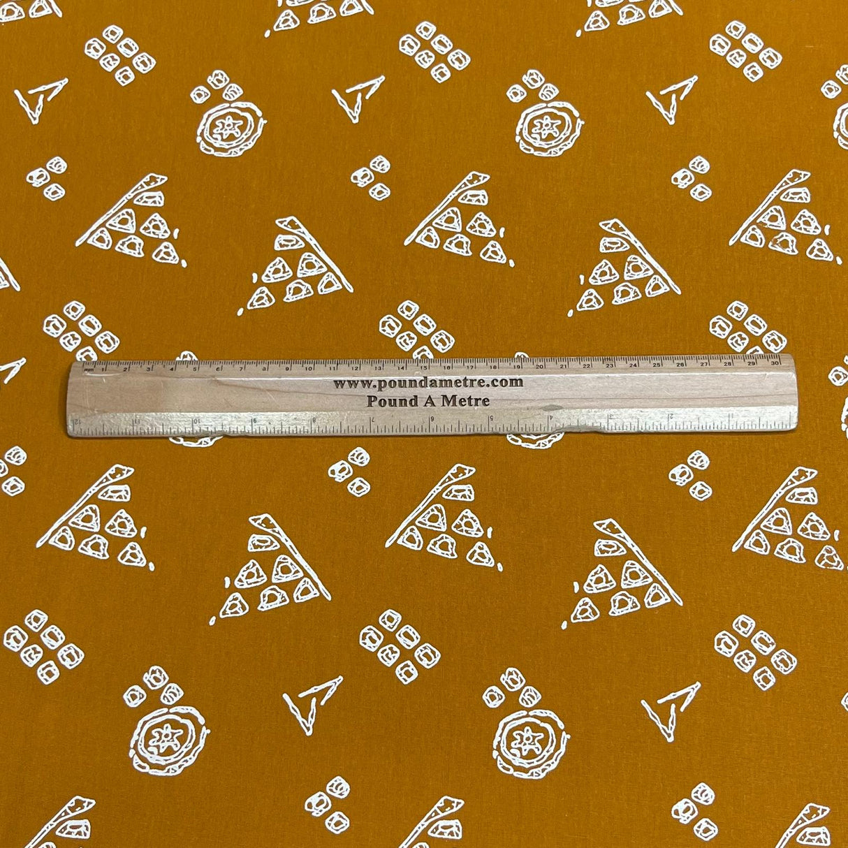 Pound A Metre 3 Metres Luxury Printed Cotton – 42" Wide- (Mustard)
