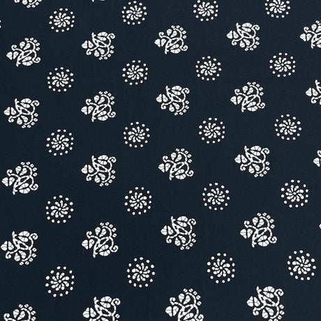 Pound A Metre 3 Metres Luxury Printed Cotton – 42" Wide- (Navy)