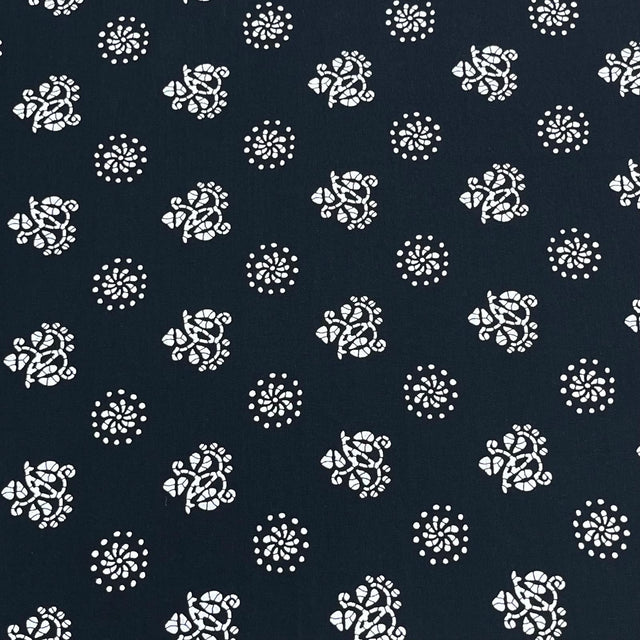 Pound A Metre 3 Metres Luxury Printed Cotton – 42" Wide- (Navy)