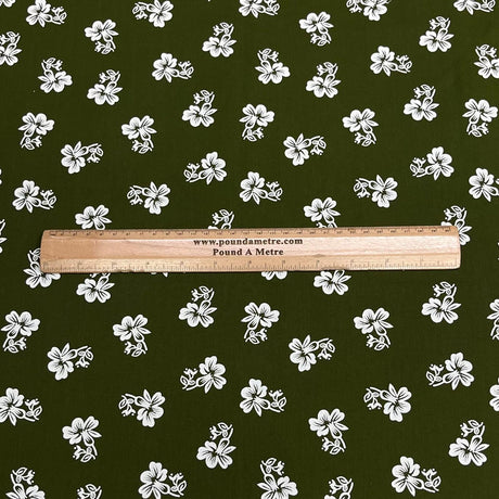 Pound A Metre 3 Metres Luxury Printed Cotton – 42" Wide- (Olive)