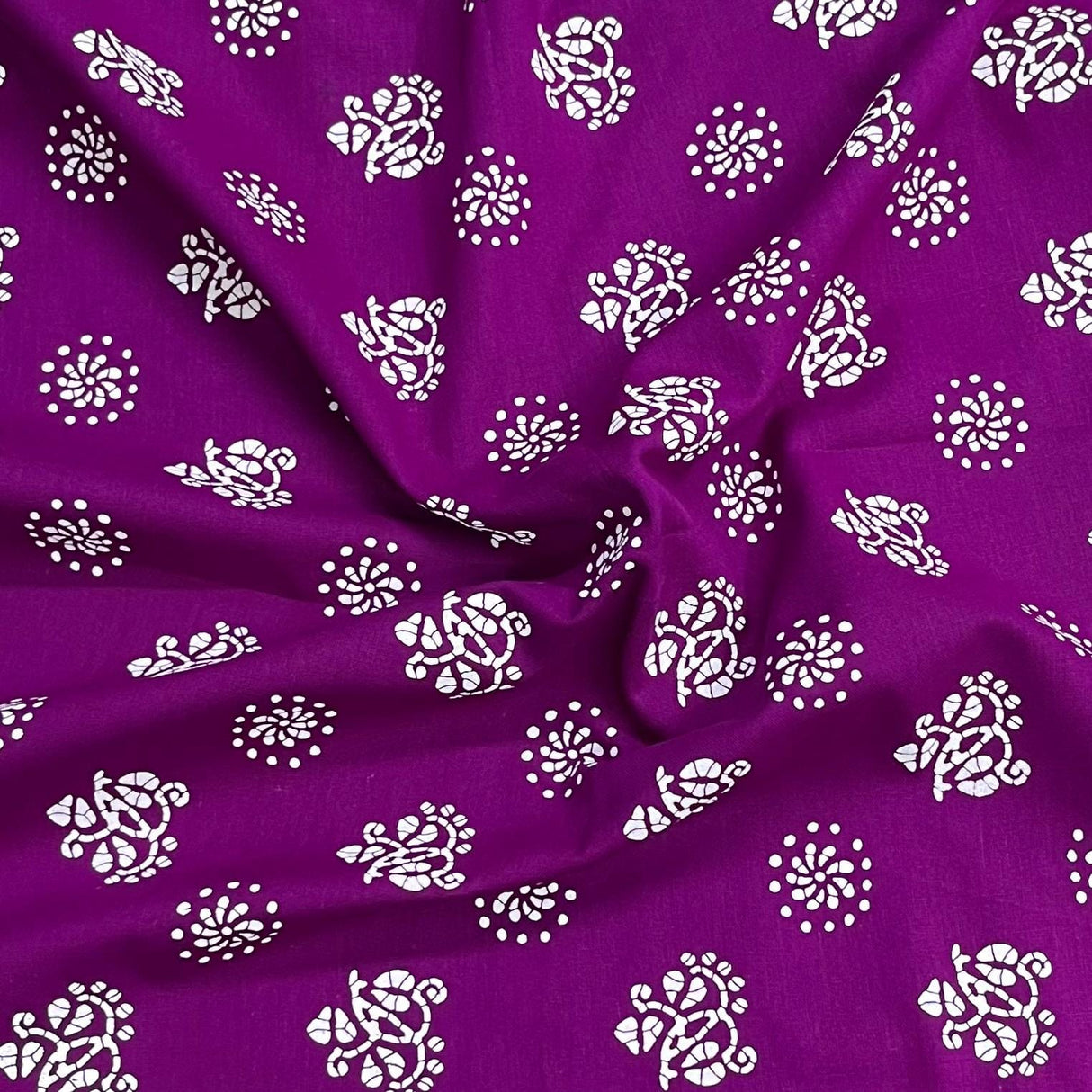 Pound A Metre 3 Metres Luxury Printed Cotton – 42" Wide- (Purple)