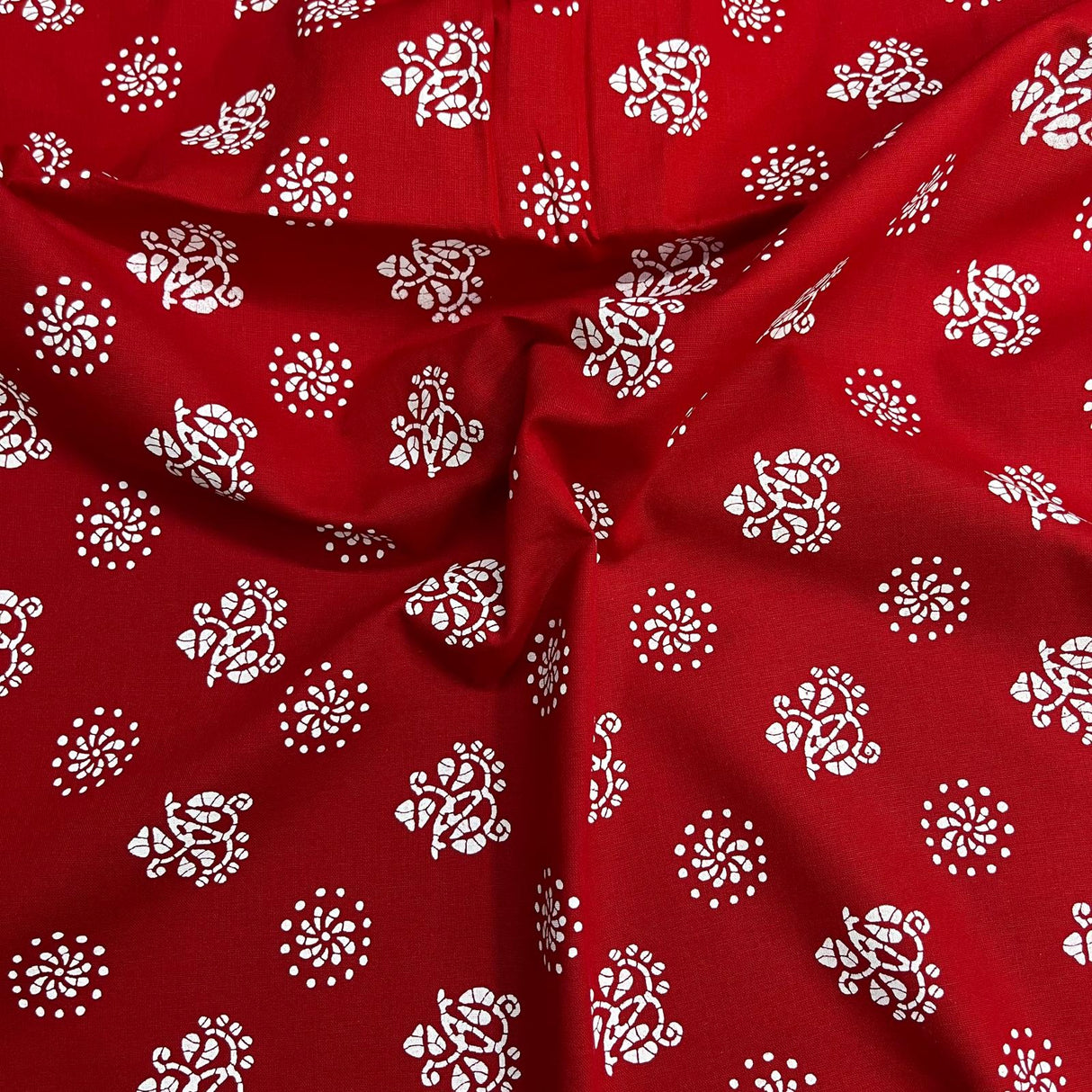 Pound A Metre 3 Metres Luxury Printed Cotton – 42" Wide- (Red)