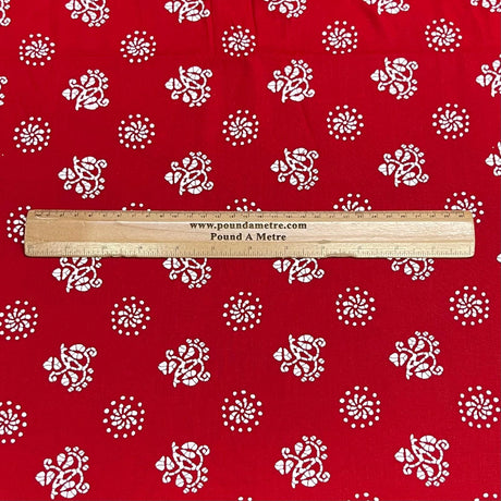 Pound A Metre 3 Metres Luxury Printed Cotton – 42" Wide- (Red)