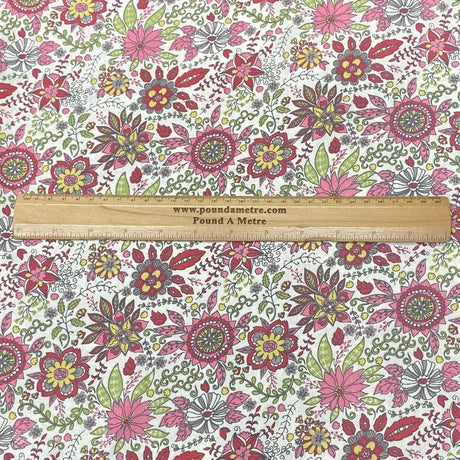 Pound A Metre 3 Metres Luxury Printed Cotton Lawn – 45" Wide- (Pink Summer) (EOL)
