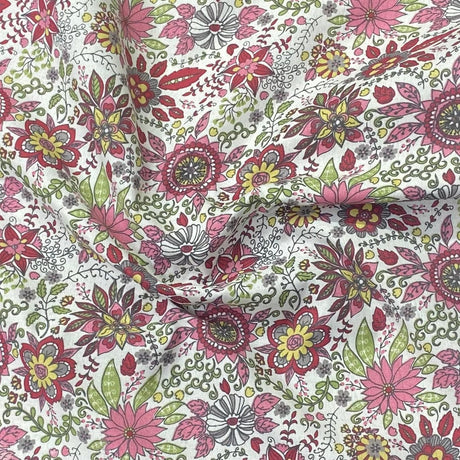 Pound A Metre 3 Metres Luxury Printed Cotton Lawn – 45" Wide- (Pink Summer) (EOL)