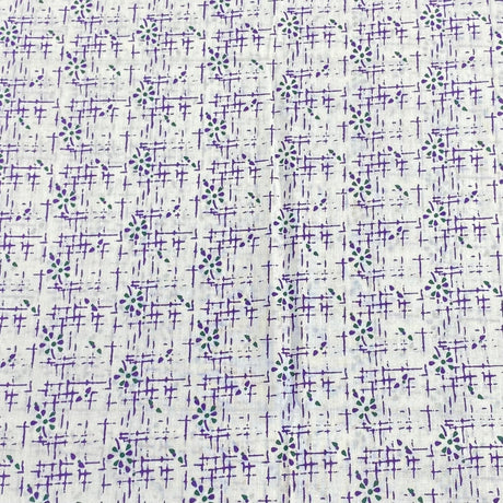 Pound A Metre 3 Metres Luxury Printed Cotton Lawn – 45" Wide- (Purple) (EOL)
