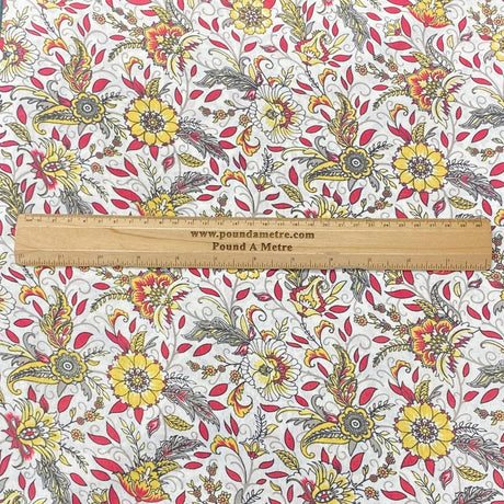 Pound A Metre 3 Metres Luxury Printed Cotton Lawn – 45" Wide- (Wine) (EOL)
