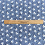 Pound A Metre 3 Metres Luxury Printed Polyester Cotton – 44" Wide- (Blue Leaf)