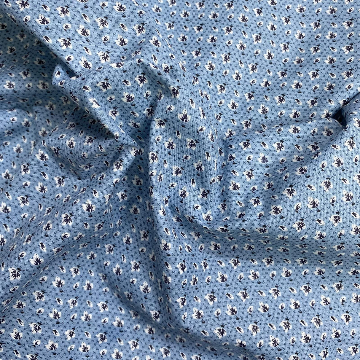 Pound A Metre 3 Metres Luxury Printed Polyester Cotton – 44" Wide- (Blue)
