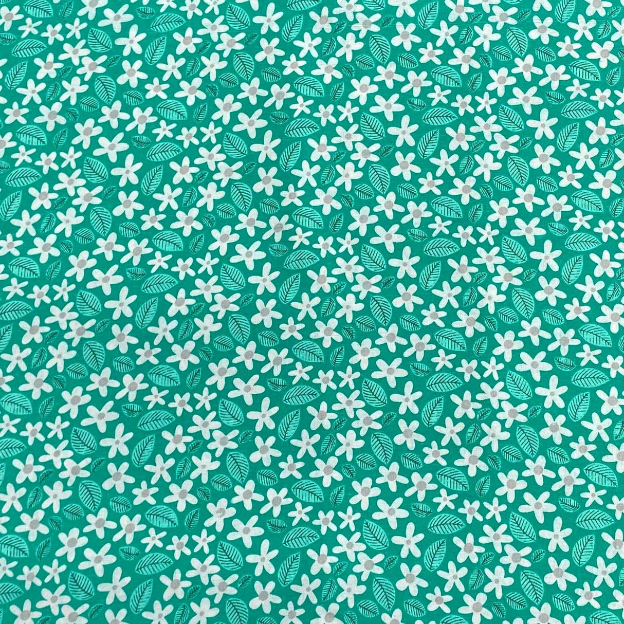Pound A Metre 3 Metres Luxury Printed Polyester Cotton – 44" Wide- (Green Flower)