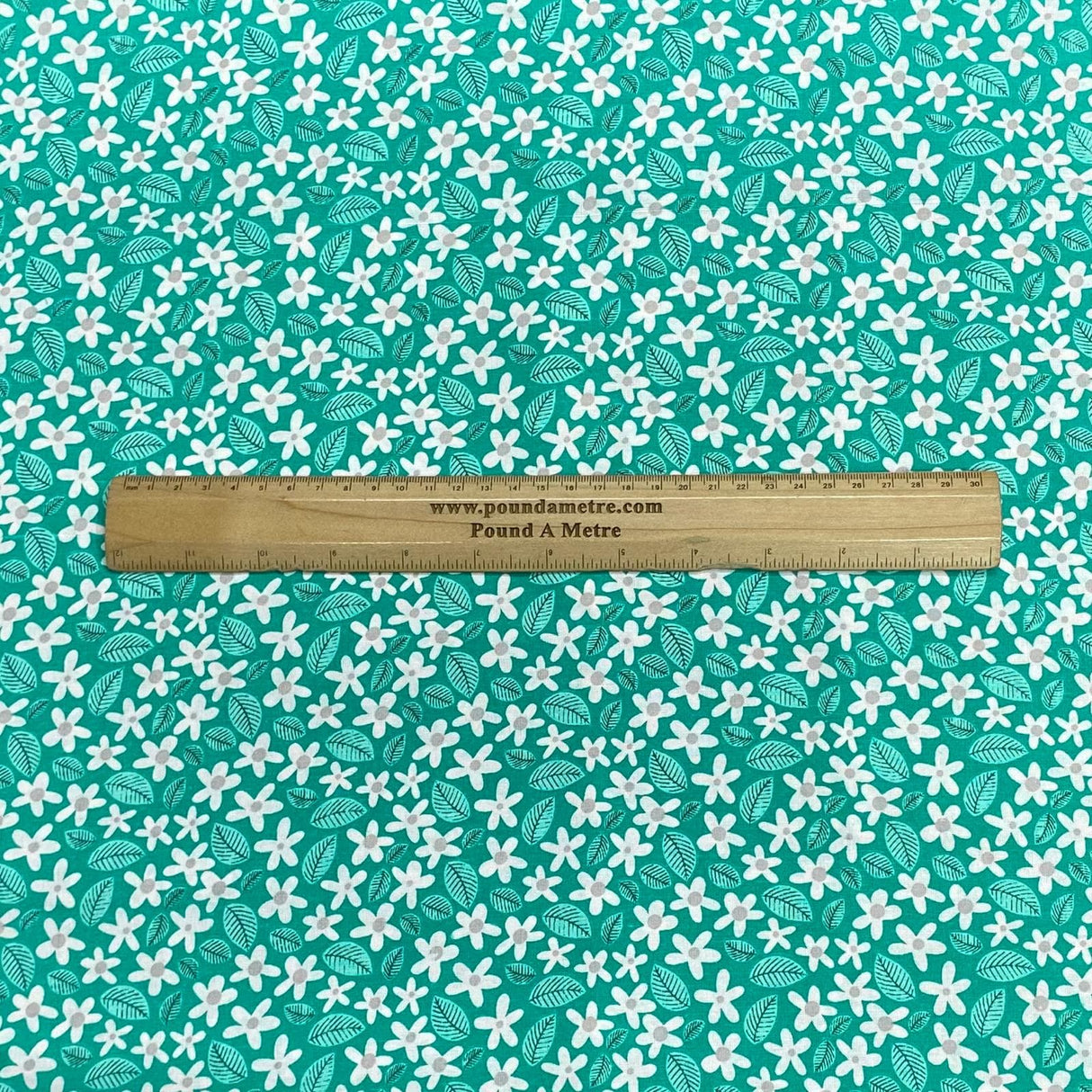 Pound A Metre 3 Metres Luxury Printed Polyester Cotton – 44" Wide- (Green Flower)