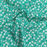 Pound A Metre 3 Metres Luxury Printed Polyester Cotton – 44" Wide- (Green Flower)