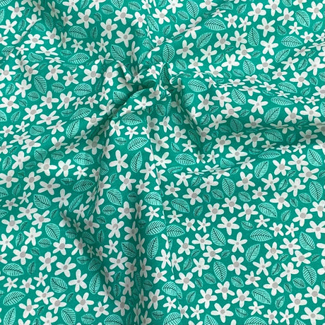 Pound A Metre 3 Metres Luxury Printed Polyester Cotton – 44" Wide- (Green Flower)