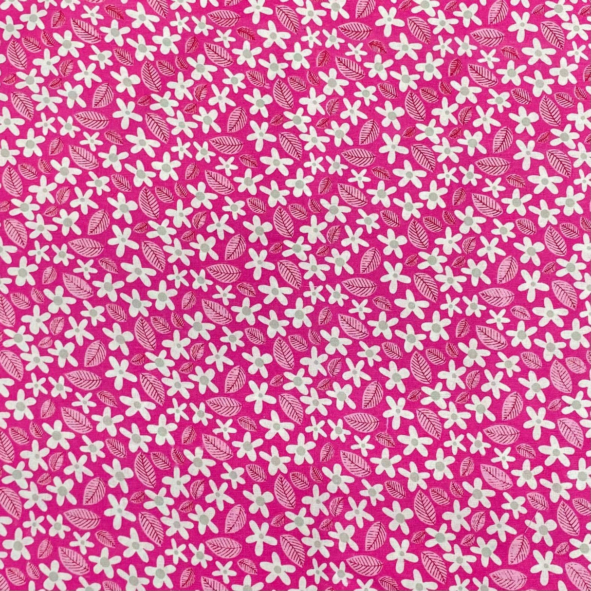 Pound A Metre 3 Metres Luxury Printed Polyester Cotton – 44" Wide- (Pink Flower)
