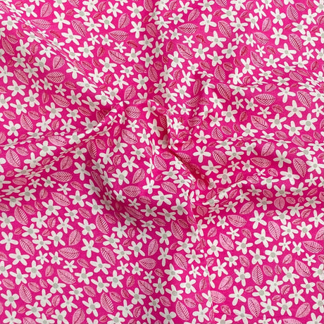 Pound A Metre 3 Metres Luxury Printed Polyester Cotton – 44" Wide- (Pink Flower)